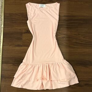 Peppermayo Pink Sleeveless Ruffle Hem Dress